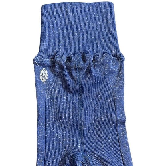 Free people happiness runs biker shorts blue indigo lurex M / L NEW - Picture 12 of 16